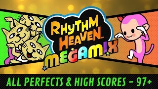 Rhythm Heaven Megamix  All Perfects  High Scores 60 fps [upl. by Anilac460]