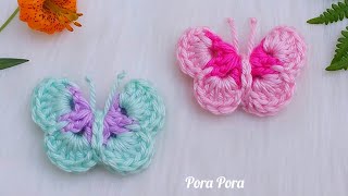 How to Crochet a 3D Butterfly I Step by Step Tutorial [upl. by Annasus]