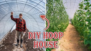 DIY GREENHOUSE How We Made Our Own Inexpensive Hoop House [upl. by Araek]