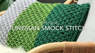 Tunisch haken Tunesian Smock Stitch [upl. by Weidman]