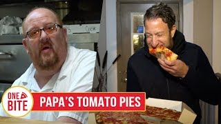 Barstool Pizza Review  Papas Tomato Pies Robbinsville NJ [upl. by Heuser]