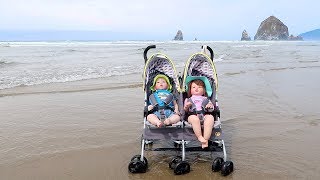 Reborn Toddler Twins Going to the Beach with Double Stroller [upl. by Remus]