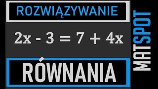 rozwiązywanie równań poziom 1 [upl. by Ujawernalo]