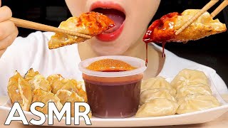 ASMR Spicy Dumplings with Fire Sauce Eating Sounds  매운 불닭소스 만두 먹방  MINEE EATS [upl. by Lilahk]