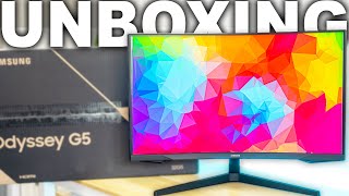 Samsung Odyssey G5 32 Inch Gaming Monitor Unboxing [upl. by Archy]