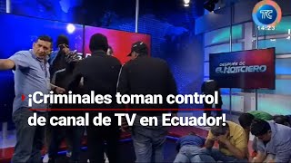 ¡Crisis en Ecuador  Criminales toman canal de TV durante transmisión EN VIVO [upl. by Letrice]