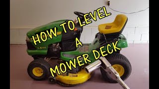 DIY How to Level a Riding Lawn Mower Deck John Deere [upl. by Mello]