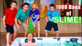 Hot tub SLIME Prank on My DAD [upl. by Armallas]