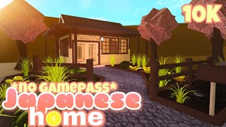 10K No Gamepass Japanese Traditional Starter Home  TUTORIAL  Bloxburg [upl. by Neelloj332]