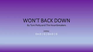 Wont Back Down by Tom Petty  Easy chords and lyrics [upl. by Uoliram]