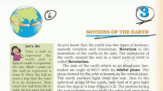 CLASS 6 GEOGRAPHY CHAPTER 3 MOTIONS OF THE EARTH [upl. by Celestia]