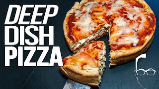 EASY HOMEMADE DEEP DISH PIZZA RECIPE  SAM THE COOKING GUY 4K [upl. by Riker]