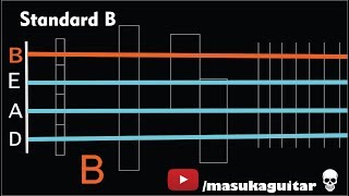 【BASS TUNER】 B Standard  B E A D [upl. by Rednal278]