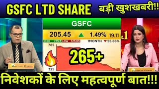 Gsfc Share Latest NewsGsfc Share fundamental analysisGsfc Share future target [upl. by Yecniuq]