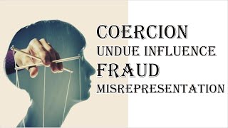 Coercion Undue Influence Fraud Misrepresentation  Indian Contract Act 1872  Law Guru [upl. by Falito]