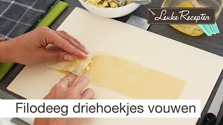 Filodeeg driehoekjes vouwen [upl. by Lahcym]