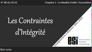 Modèle EntitéAssociation  Modélisation des Contraintes dIntégrité 12 [upl. by Luo]