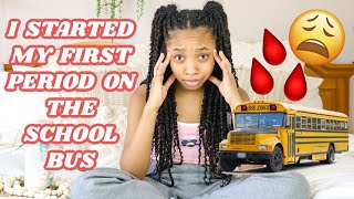 FIRST PERIOD HORROR STORY  started my period on the school bus  just jordyn [upl. by Yemirej]