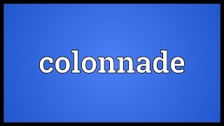 Colonnade Meaning [upl. by Akehs591]