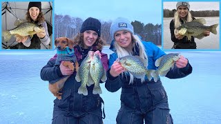 POND Fishing for TROPHY Crappie  Crappie Ice Fishing Tips [upl. by Ewnihc]