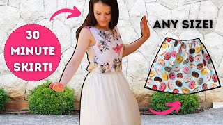 How to sew a gathered skirt in 30 minutes  QUICK and EASY tutorial [upl. by Aciruam548]