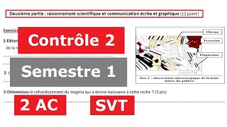 Contrôle n°2  SVT  2AC Semestre 1 [upl. by Coumas]