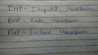 Explained  Horse Powers  BHP  IHP  FHP  Brake Indicated Frictional Horse Power [upl. by Gula949]