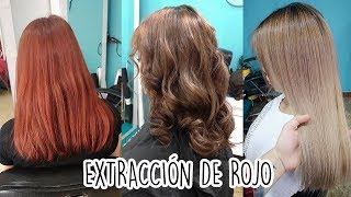 EXTRACCIÓN DE ROJO A MARRÓN Y RUBIO  MadMoon Peluquería [upl. by Ylahtan]