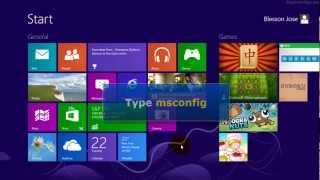 Windows 8  How to run msconfig open System Configuration window [upl. by Dell]