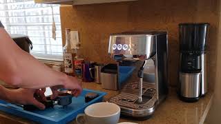 Novice using the Breville Bambino Plus to make a latte [upl. by Vanny]