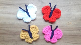 How to Crochet Sweet Simply Butterfly  DIY Tutorial Butterflies Mariposa Borboleta [upl. by Aihsemot637]