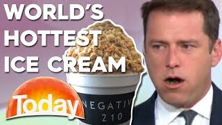 Karl Stefanovic eats the worlds hottest ice cream [upl. by Idnyc]