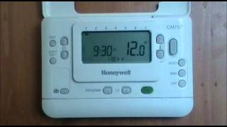 Honeywell CM707 Digital Programmable Room Thermostat user demonstration from AdvantageSW [upl. by Nyleve]