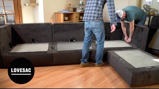 Lovesac Modular Furniture Assembly Tips Tricks amp REVIEW [upl. by Grew]