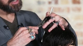 Cutting Hair With Thinning Shears [upl. by Somerville]