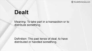 Dealt Meaning [upl. by Sherris709]