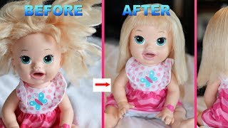 HOW TO FIX DOLL HAIR with NO FABRIC SOFTNER  Baby Alive [upl. by Aneerahs]