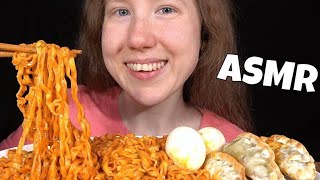 ASMR CARBO FIRE NOODLES amp DUMPLINGS MUKBANG Collab With Liv Kim EATING SOUNDS [upl. by Bigelow896]