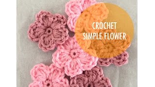 How to Crochet  Simple 5 Petal Flower [upl. by Shore213]