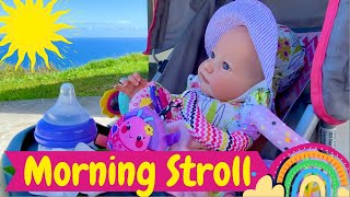 Beautiful Reborn Baby Stroller Walk With Baby Skya  New Summer Outfit Change [upl. by Teodorico]