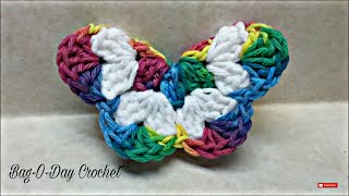 Easy Crochet Butterfly  3D Butterfly Tutorial [upl. by Arias]