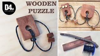 DIY Wooden Puzzle IQ Mind Brain Teaser String Loop Puzzle [upl. by Okubo]