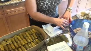 Using a Dolmades Machine  How to make Greek Dolmades or Dolmas [upl. by Artsa]