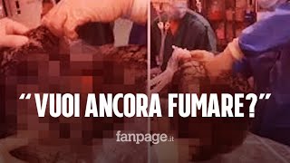 Un pacchetto di sigarette al giorno polmoni neri come catrame il video choc diventato virale [upl. by Htirehc]