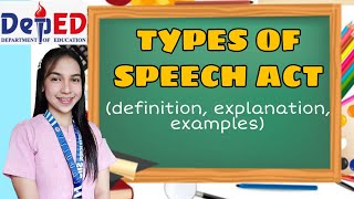 TYPES OF SPEECH ACT definition explanation examples [upl. by Rosalinde]