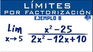 Solución de límites por factorización  Ejemplo 8 [upl. by Gal71]