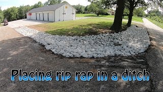 Placing Rip Rap In A Ditch [upl. by Giule]