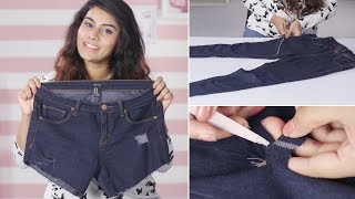 DIY How To Properly Cut Your Jeans Into Shorts [upl. by Setarcos]