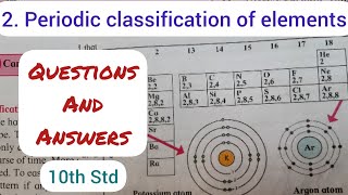 10th Std  Science 1  Chapter 2 Periodic classification of elements questions answers exercise [upl. by Brause161]