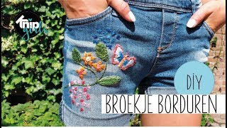 DIY broekje borduren  KNIPgirl Renee [upl. by Neerihs]